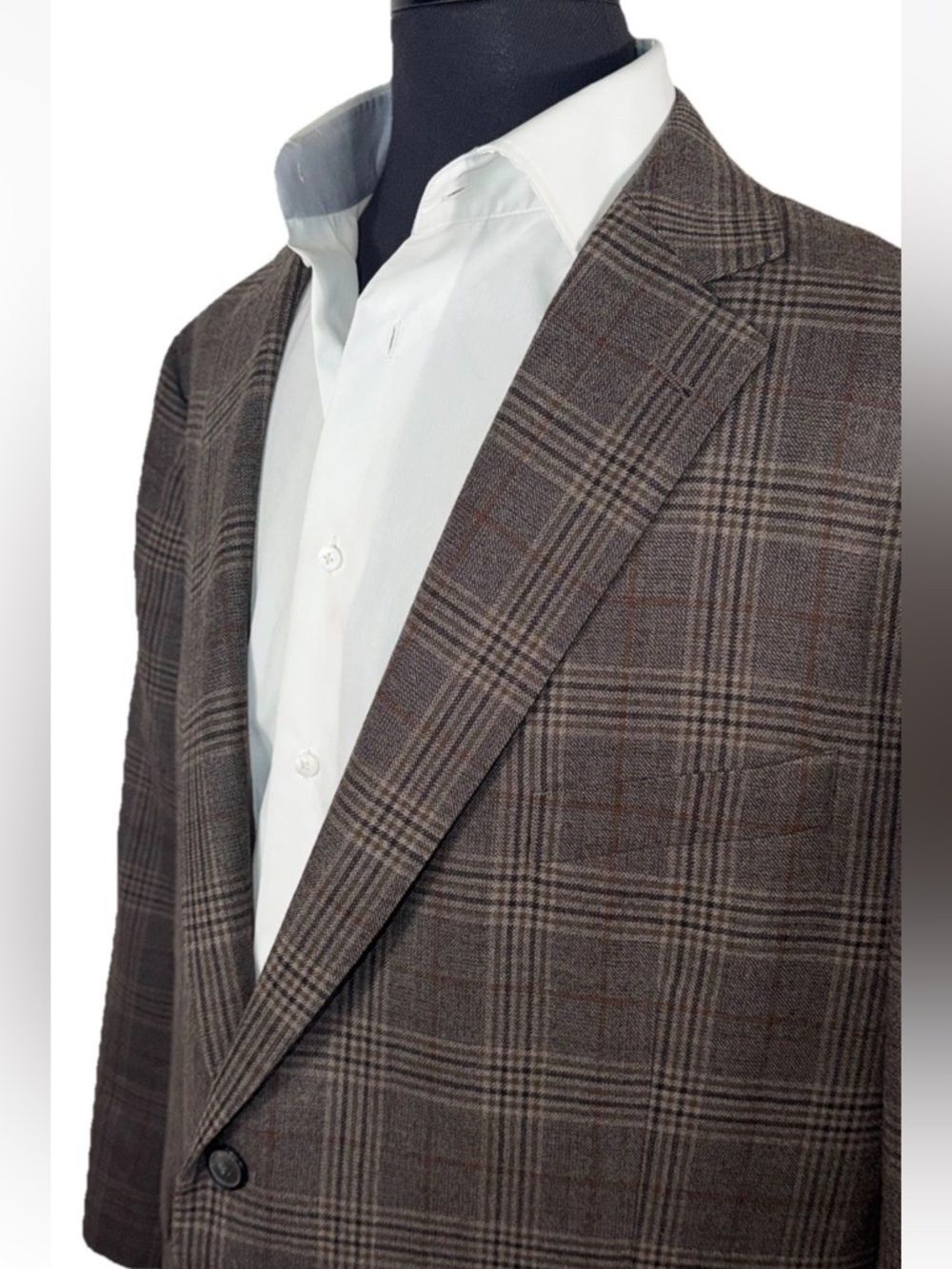 BIG & TALL JOSEPH ABBOUD BROWN RUST WINDOWPANE SPORT COAT SZ 50R